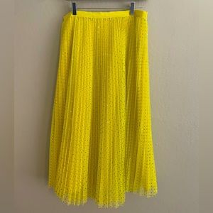 J Crew Yellow Blue Sparkle Pleated Tulle Midi Skirt Size 6